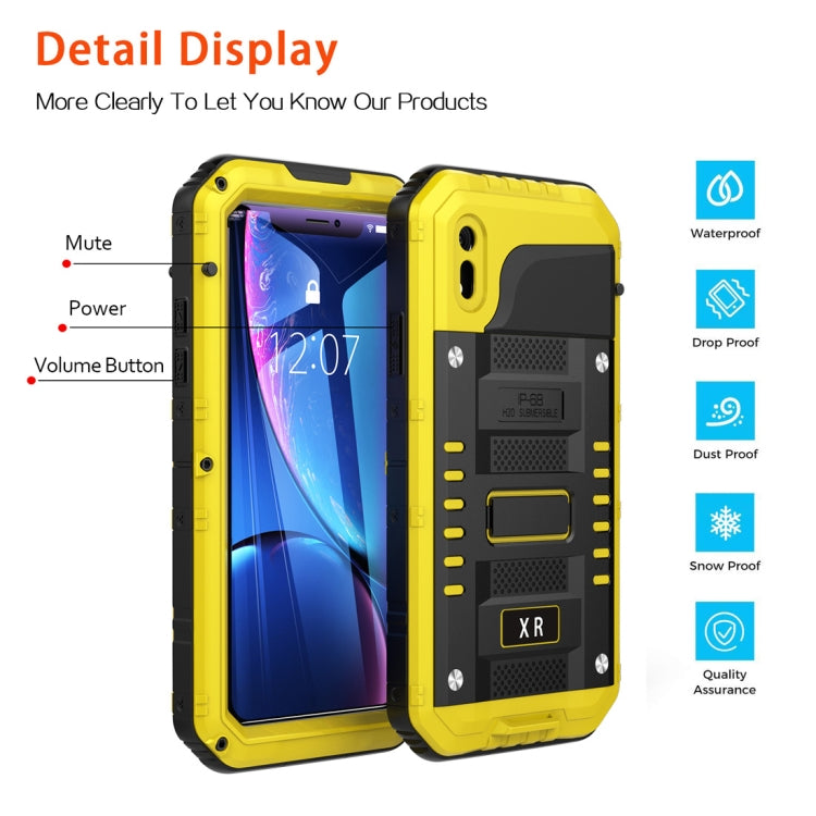 For iPhone XR Waterproof Dustproof Shockproof Zinc Alloy + Silicone Case, iPhone XR