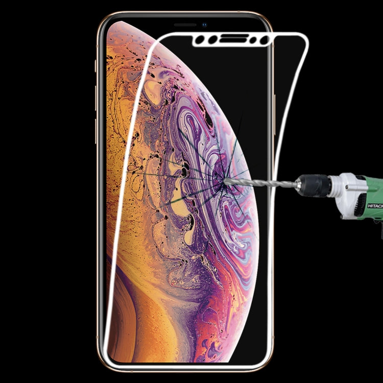 For iPhone 11 Pro / XS / X 0.1mm 9H Full Screen Flexible Fiber Tempered Glass Film, For iPhone 11 Pro / XS / X Black, For iPhone 11 Pro / XS / X  White