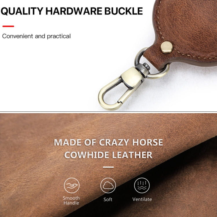 CF1109 For Galaxy Buds Crazy Horse Texture Clamshell Earphone Protective Leather Case with Hook, For Galaxy Buds