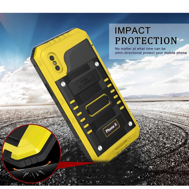 For iPhone X / XS Waterproof Dustproof Shockproof Zinc Alloy + Silicone Case, iPhone XS / X