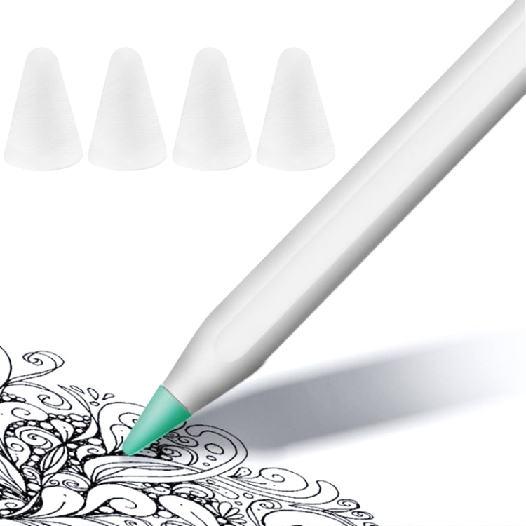 4 PCS Non-slip Mute Wear-resistant Nib Cover for Apple Pencil 1 / 2, Mint Green, Transparent, Dark Blue, White