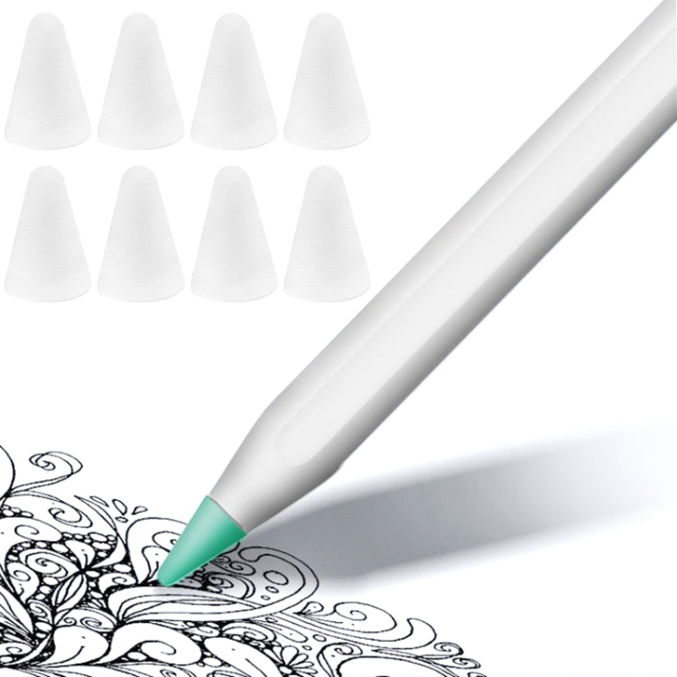 8 PCS Non-slip Mute Wear-resistant Nib Cover for Apple Pencil 1 / 2, Mint Green, Transparent, White, Dark Blue