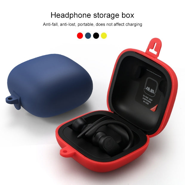 Solid Color Silicone Wireless Bluetooth Earphone Protective Case for Beats Powerbeats Pro, Black, Dark Blue, Gray Blue, Grass Green, Grey, Light Purple, Mint Green, Purple, Red, Wine Red