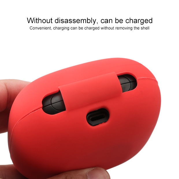 Solid Color Silicone Wireless Bluetooth Earphone Protective Case for Beats Powerbeats Pro, Black, Dark Blue, Gray Blue, Grass Green, Grey, Light Purple, Mint Green, Purple, Red, Wine Red
