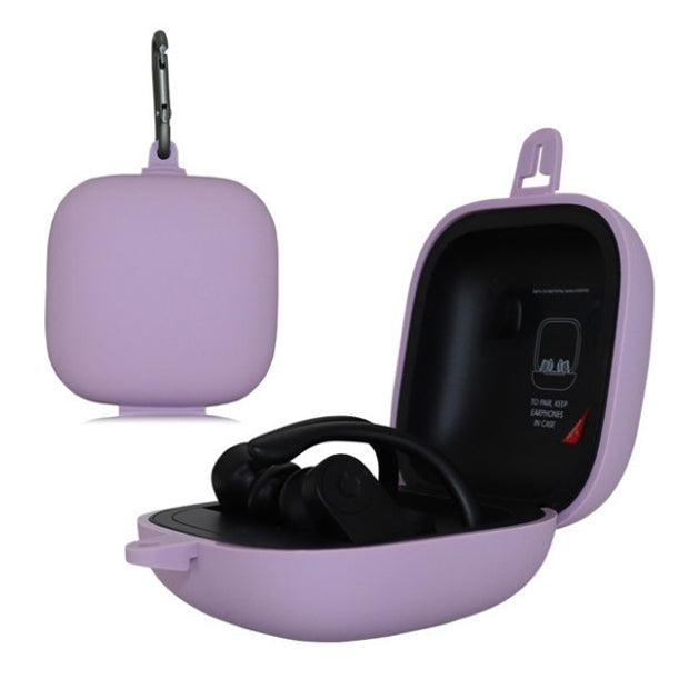 Solid Color Silicone Wireless Bluetooth Earphone Protective Case for Beats Powerbeats Pro, Black, Dark Blue, Gray Blue, Grass Green, Grey, Light Purple, Mint Green, Purple, Red, Wine Red