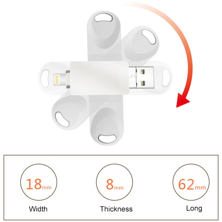 S29 3 in 1 16GB Micro USB + USB + 8 Pin Interface Metal Twister Flash Disk, 16GB
