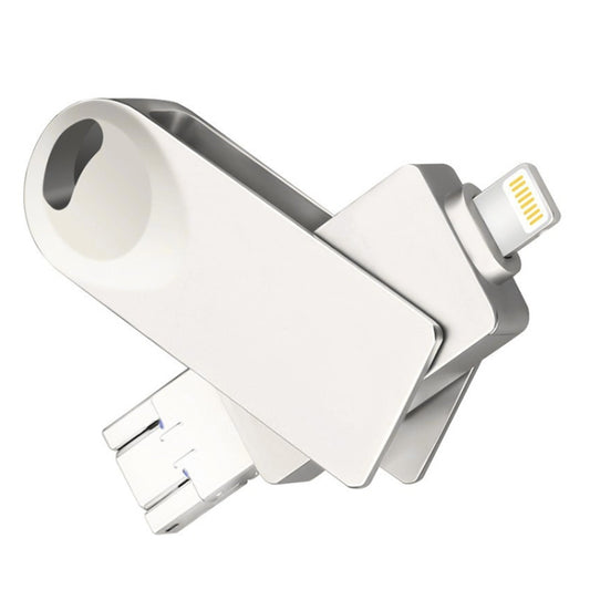 S29 3 in 1 64GB Micro USB + USB + 8 Pin Interface Metal Twister Flash Disk, 64GB