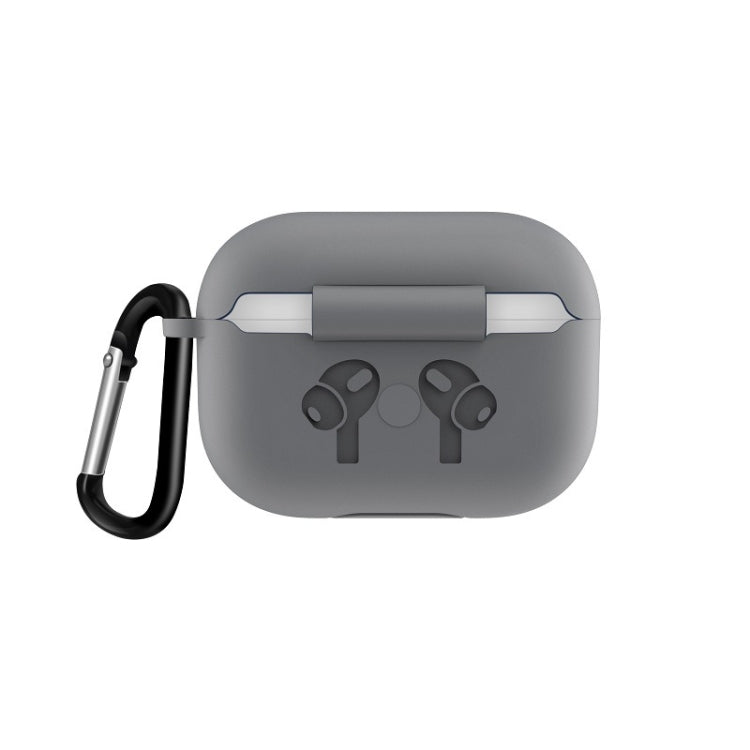 For AirPods Pro Silicone Flip Cover Earphone Protective Case with Anti-drop Buckle, White, Dark Blue, Yellow, Pink, Green, Grey, Light Pink, Watermelon Red, Light Purple, Purple, Red, Black, Baby Blue, Coffee