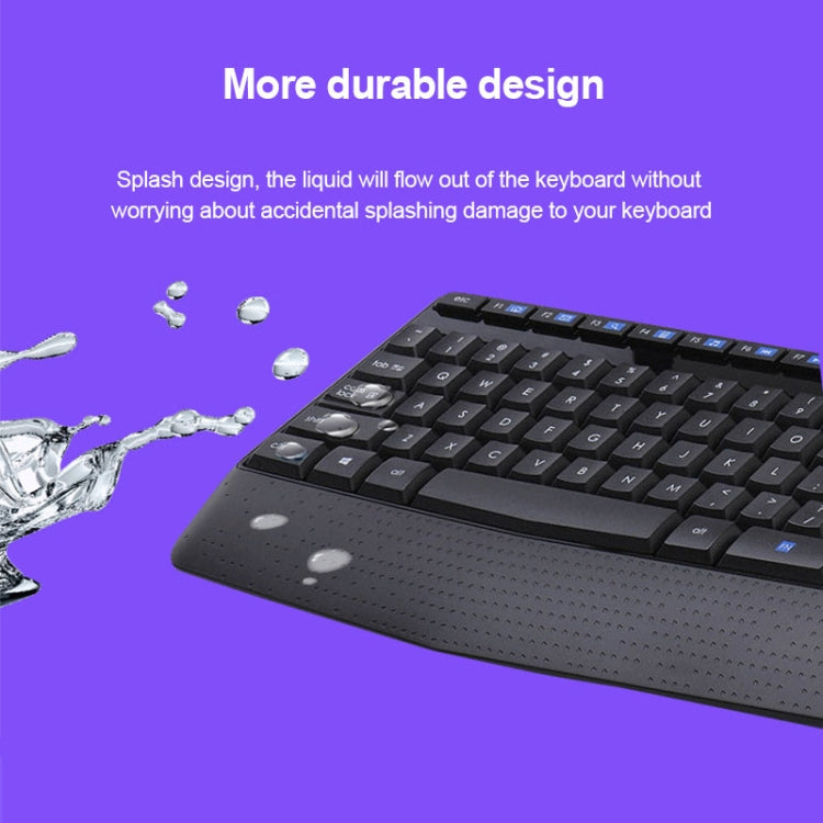 Logitech MK345 Wireless Full-size Keyboard + 2.4GHz 1000DPI Wireless Optical Mouse Set with Nano Receiver, Logitech MK345
