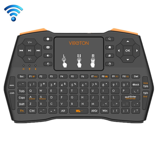 VIBOTON i8 Plus Updated 2.4GHz QWERT Mini Wireless Keyboard with Touchpad for TV Box, Mi Box, Computer, Tablet, Laptop and Projector(Black), Wireless Keyboard