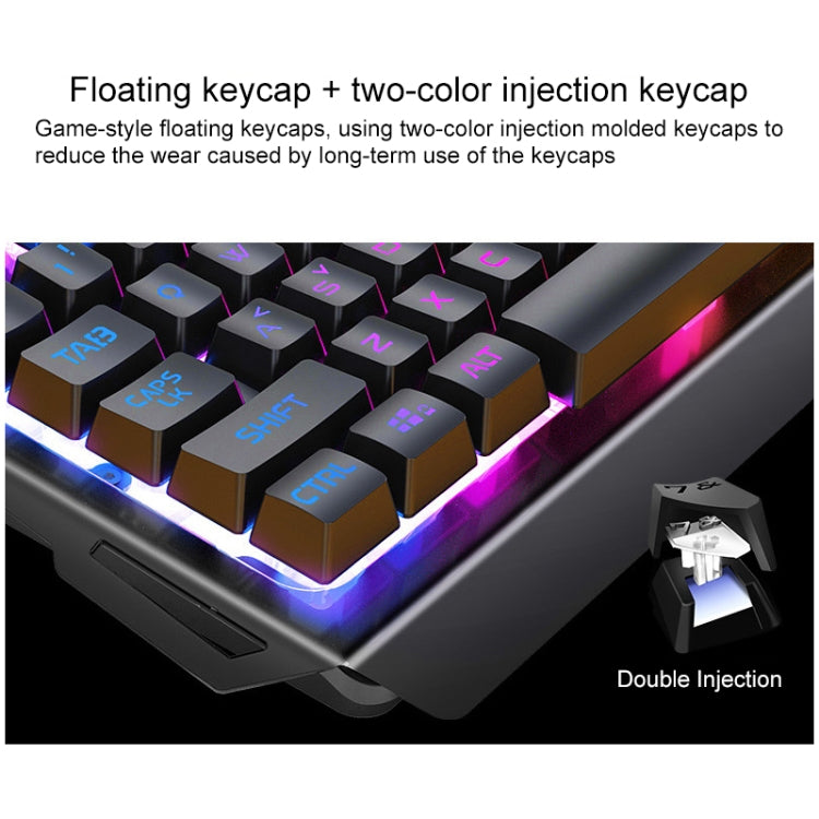 YINDIAO V2 Mechanical Feel Gaming Keyboard Mouse Set (Black Orange Yellow Light), KB5790A, KB5790B, KB5790C, KB5790D