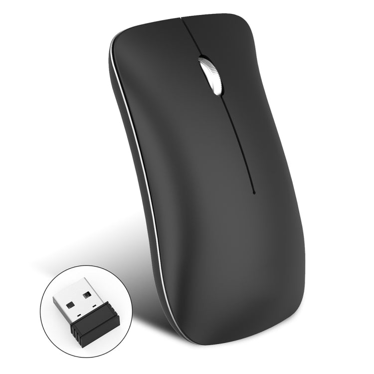 HXSJ T23 Bluetooth 5.0 + Bluetooth 3.0 + 2.4GHz Wireless Three Modes 4-Keys 1600 DPI Adjustable Ergonomics Optical Mouse, T23 Black