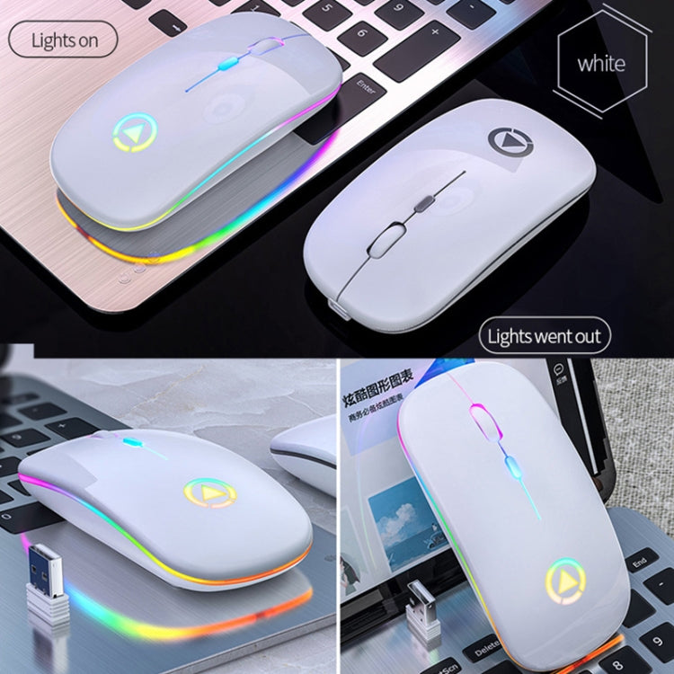 YINDIAO A2 2.4GHz 1600DPI 3-modes Adjustable RGB Light Rechargeable Wireless Silent Mouse, Rechargeable ver.