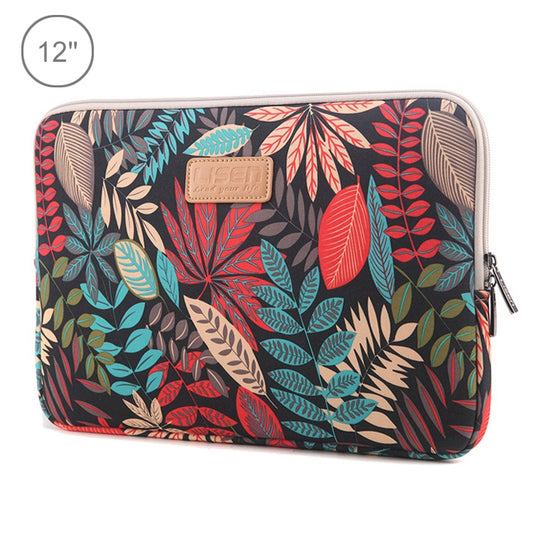 Lisen 12 inch Sleeve Case Colorful Leaves Zipper Briefcase Carrying Bag for iPad, Macbook, Samsung, Lenovo, Sony, DELL Alienware, CHUWI, ASUS, HP, 12 inch and Below Laptops / Tablets, 12 inch