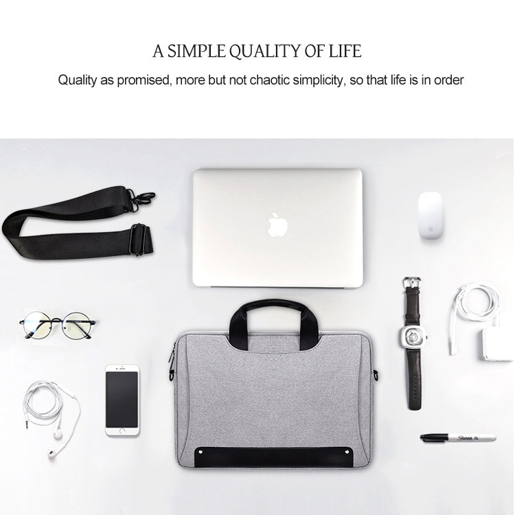 DJ08 Oxford Cloth Waterproof Wear-resistant Laptop Bag for 14.1 inch Laptops, with Concealed Handle & Luggage Tie Rod & Adjustable Shoulder Strap, 14.1 inch