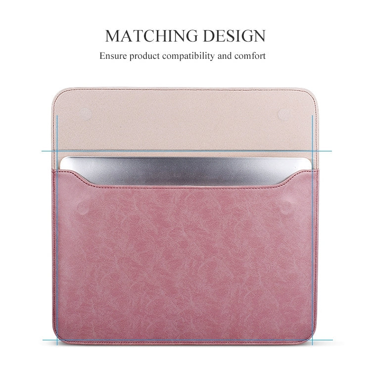 PU01S PU Leather Horizontal Invisible Magnetic Buckle Laptop Inner Bag for 13.3 inch laptops, with Small Bag, 13.3 inch with Small Bag