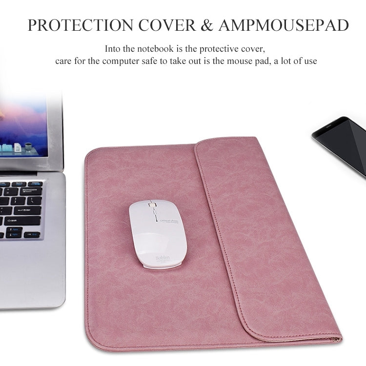 PU01S PU Leather Horizontal Invisible Magnetic Buckle Laptop Inner Bag for 13.3 inch laptops, with Small Bag, 13.3 inch with Small Bag