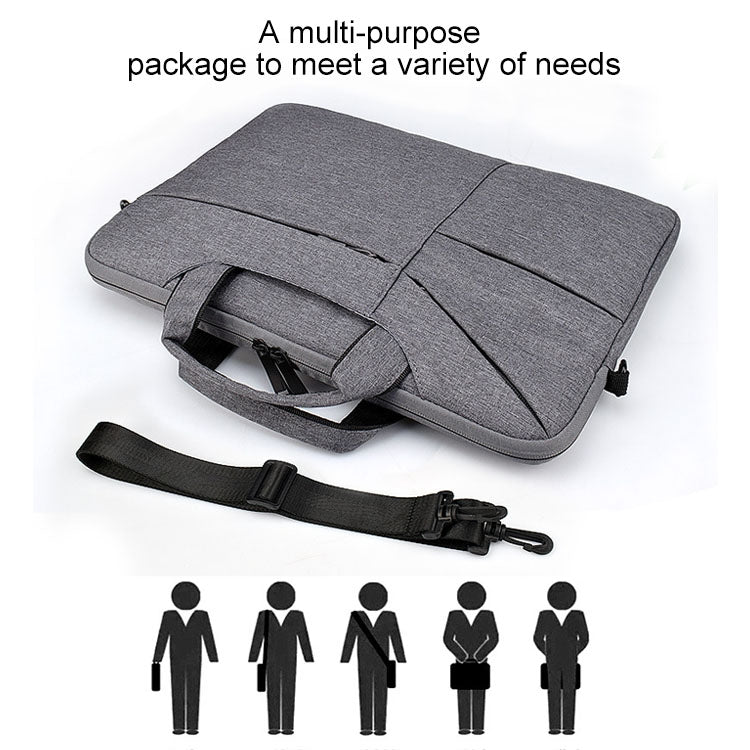 ST02S Waterproof Tear Resistance Hidden Portable Strap One-shoulder Handbag for 15.6 inch Laptops, with Suitcase Belt, ST02S 15.6 inch Black