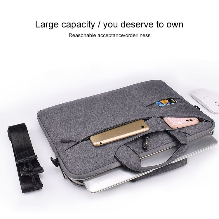 ST02S Waterproof Tear Resistance Hidden Portable Strap One-shoulder Handbag for 15.6 inch Laptops, with Suitcase Belt, ST02S 15.6 inch Black