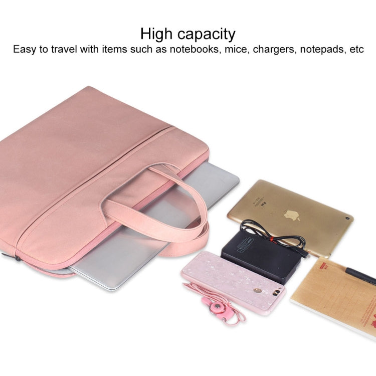 ST06 Waterproof PU Leather Zipper Hidden Portable Strap One-shoulder Handbag for 14.1 inch Laptops, with Suitcase Belt, ST06 14.1 inch Dark Gray, ST06 14.1 inch Pink, ST06 14.1 inch Light Grey