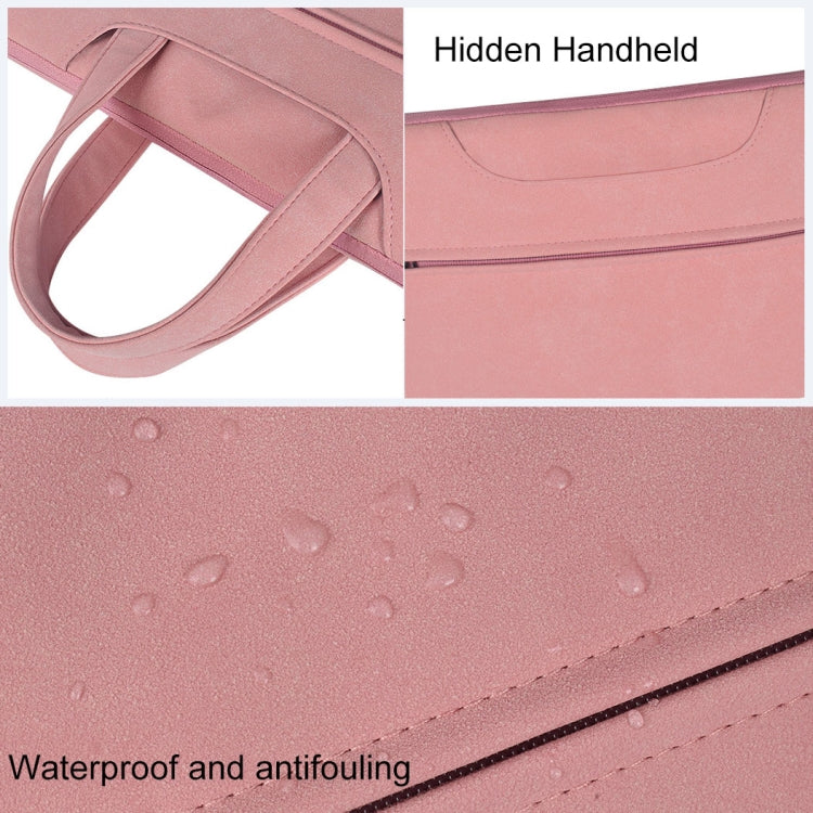 ST06 Waterproof PU Leather Zipper Hidden Portable Strap One-shoulder Handbag for 15.6 inch Laptops, with Suitcase Belt, ST06 15.6 inch Dark Gray, ST06 15.6 inch Pink, ST06 15.6 inch Light Grey