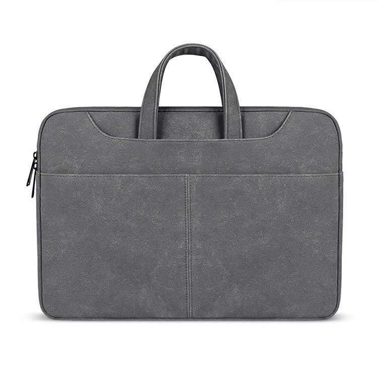ST06S Waterproof PU Leather Zipper Hidden Portable Strap One-shoulder Handbag for 14.1 inch Laptops, with Magic Stick & Suitcase Belt, ST06S 14.1 inch Dark Gray, ST06S 14.1 inch Pink, ST06S 14.1 inch Light Grey