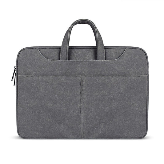 ST06S Waterproof PU Leather Zipper Hidden Portable Strap One-shoulder Handbag for 14.1 inch Laptops, with Magic Stick & Suitcase Belt, ST06S 14.1 inch Dark Gray, ST06S 14.1 inch Pink, ST06S 14.1 inch Light Grey