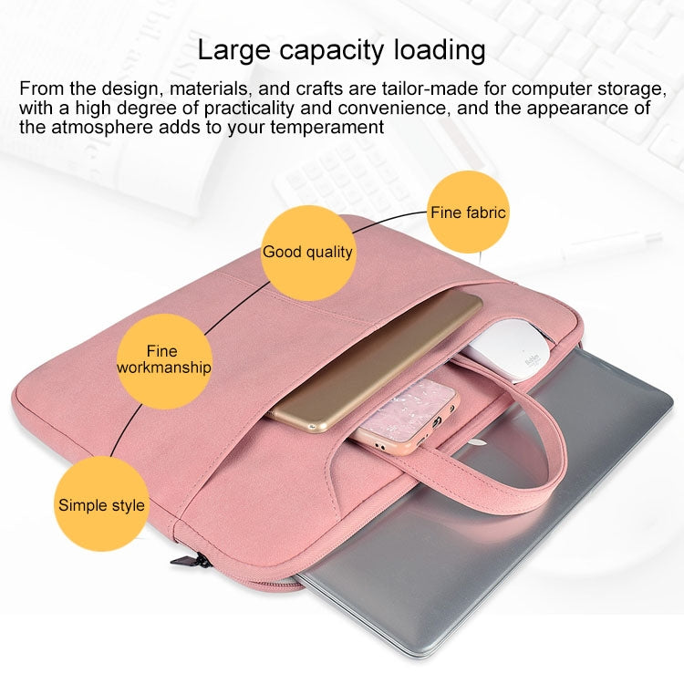 ST06S Waterproof PU Leather Zipper Hidden Portable Strap One-shoulder Handbag for 14.1 inch Laptops, with Magic Stick & Suitcase Belt, ST06S 14.1 inch Dark Gray, ST06S 14.1 inch Pink, ST06S 14.1 inch Light Grey