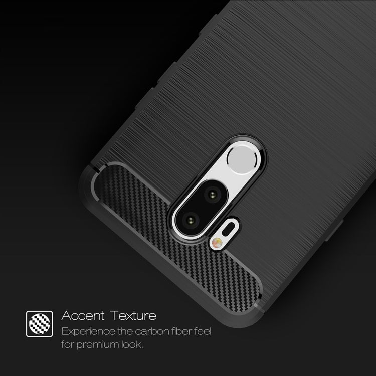 For LG G7 ThinQ Brushed Texture Carbon Fiber Shockproof TPU Protective Back Case, For G7 ThinQ, For LG G7 ThinQ
