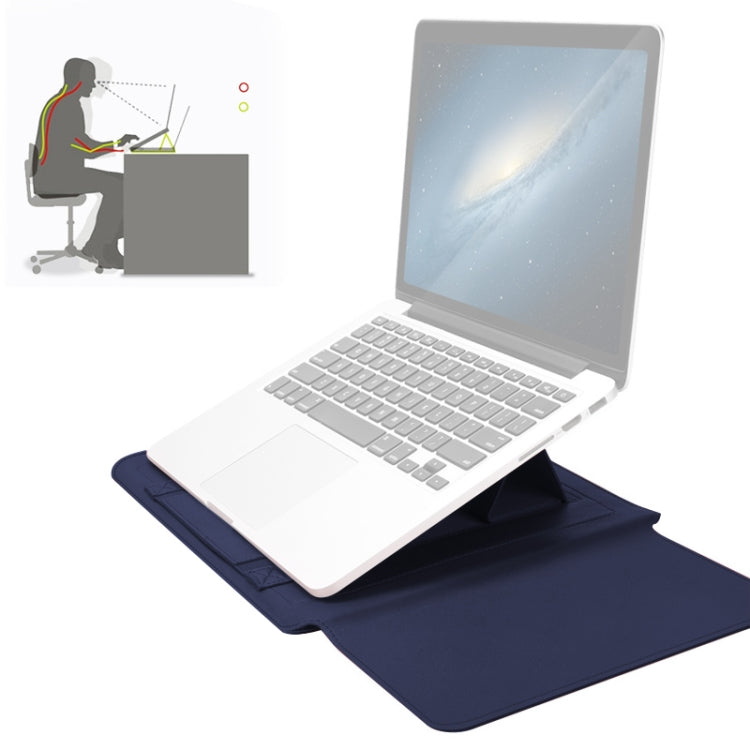 4 in 1 Universal Waterproof PU Leather Laptop Liner Bag with Handle & Stand & Pen Holder + 2 Winders + Mouse Bag + Charger Bag Set for 11/12 inch laptops, 11 / 12 inch, 11/12 inch