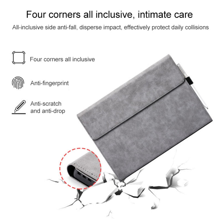 For Microsoft Surface Pro 7 / 7+ Microfiber Lambskin Texture Magnetic Horizontal Flip Leather Case + Power Supply Bag with Pen Slot & Holder, Case + Power Supply Bag