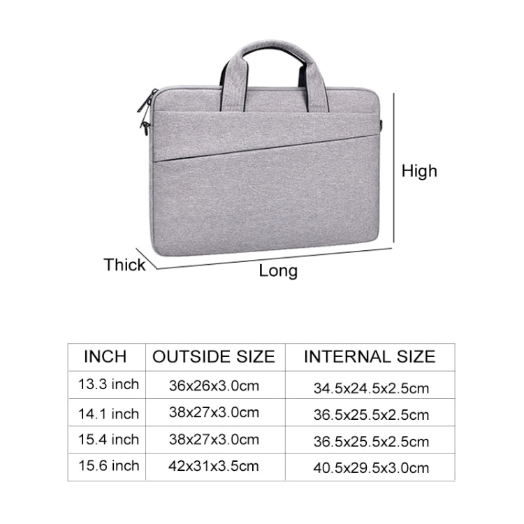 ST03S 14.1 inch Double Side Pockets Wearable Oxford Cloth Soft Handle Portable Laptop Tablet Bag, 14.1 inch Black, 14.1 inch Pink, 14.1 inch Grey, 14.1 inch Deep Space Gray, 14.1 inch Navy Blue