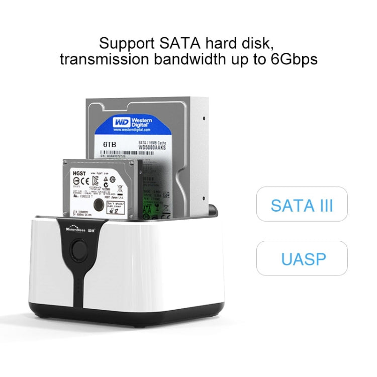 Blueendless 2.5 / 3.5 inch SATA USB 3.0 2 Bay Hard Drive Dock