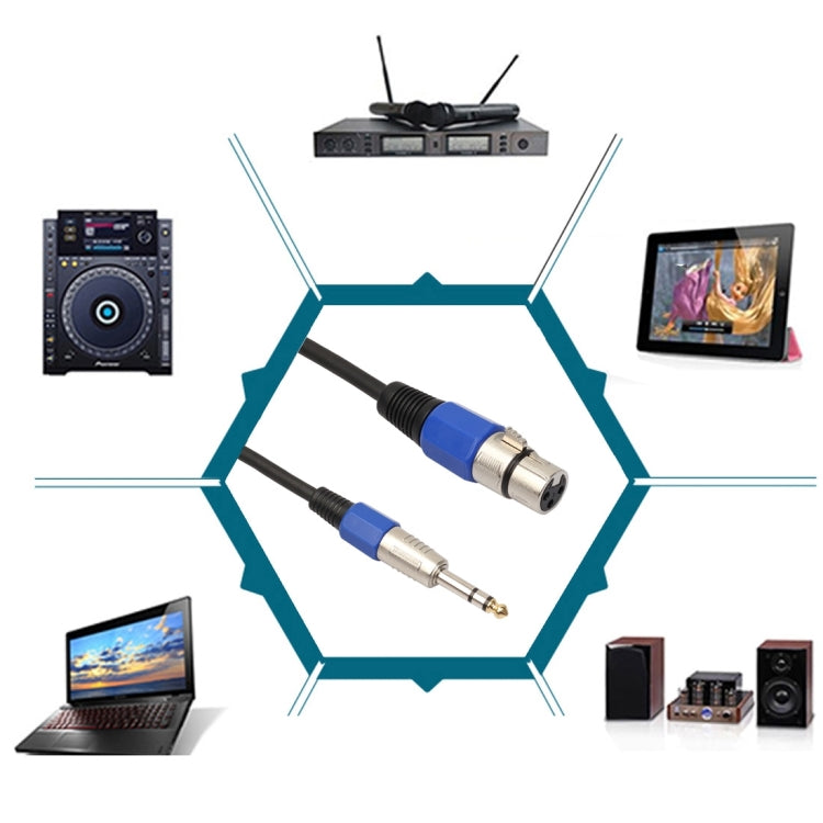 30cm XLR 3-Pin Female to 1/4 inch (6.35mm) Male Plug Stereo TRS Microphone Audio Cord Cable, BK2014KF Blue