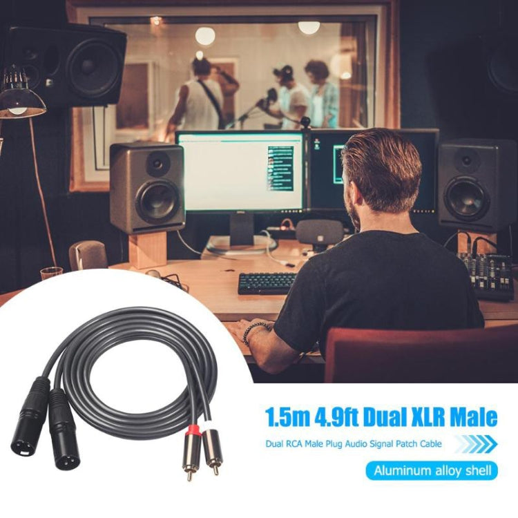 366120-15 2 RCA Male to 2 XLR 3 Pin Female Audio Cable, Length: 1.5m, 366120-15 2 RCA Male to 2 XLR 3 Pin Female
