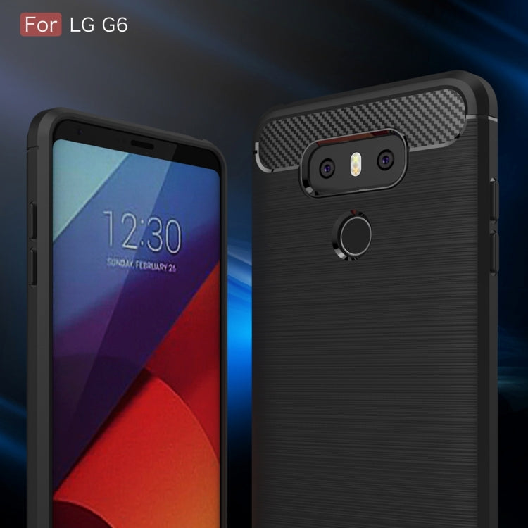 For LG G6 Brushed Carbon Fiber Texture Shockproof TPU Protective Cover Case, For G6, For LG G6, LG G6
