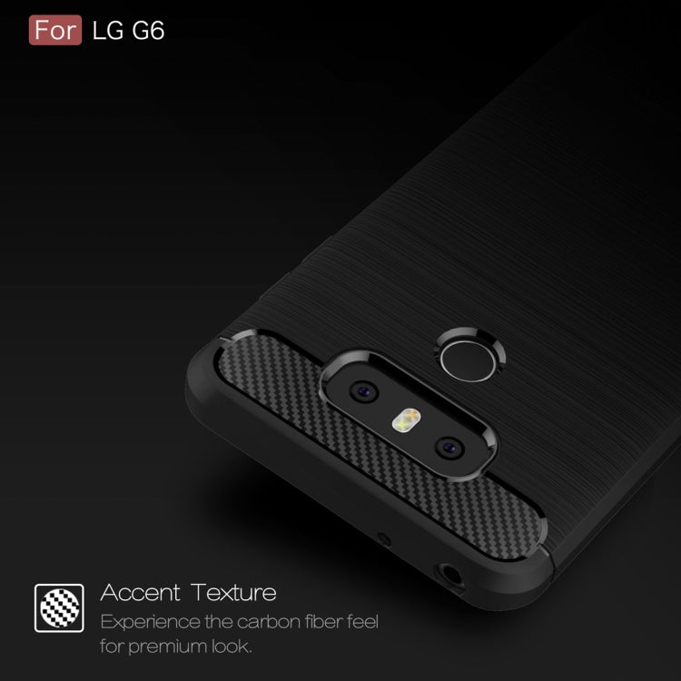 For LG G6 Brushed Carbon Fiber Texture Shockproof TPU Protective Cover Case, For G6, For LG G6, LG G6