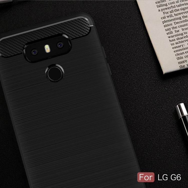 For LG G6 Brushed Carbon Fiber Texture Shockproof TPU Protective Cover Case, For G6, For LG G6, LG G6