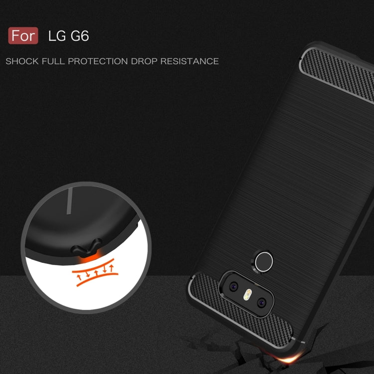 For LG G6 Brushed Carbon Fiber Texture Shockproof TPU Protective Cover Case, For G6, For LG G6, LG G6