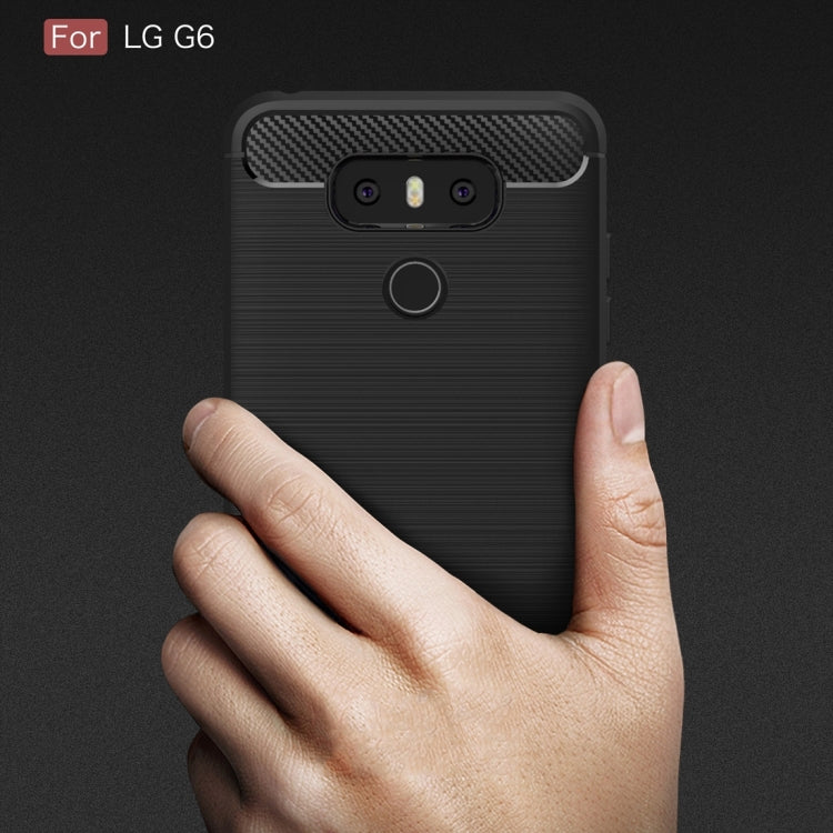 For LG G6 Brushed Carbon Fiber Texture Shockproof TPU Protective Cover Case, For G6, For LG G6, LG G6