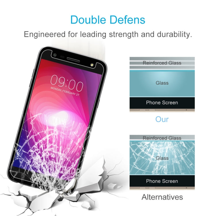 For LG X Power2 0.26mm 9H Surface Hardness Explosion-proof Non-full Screen Tempered Glass Screen Film, For X Power2