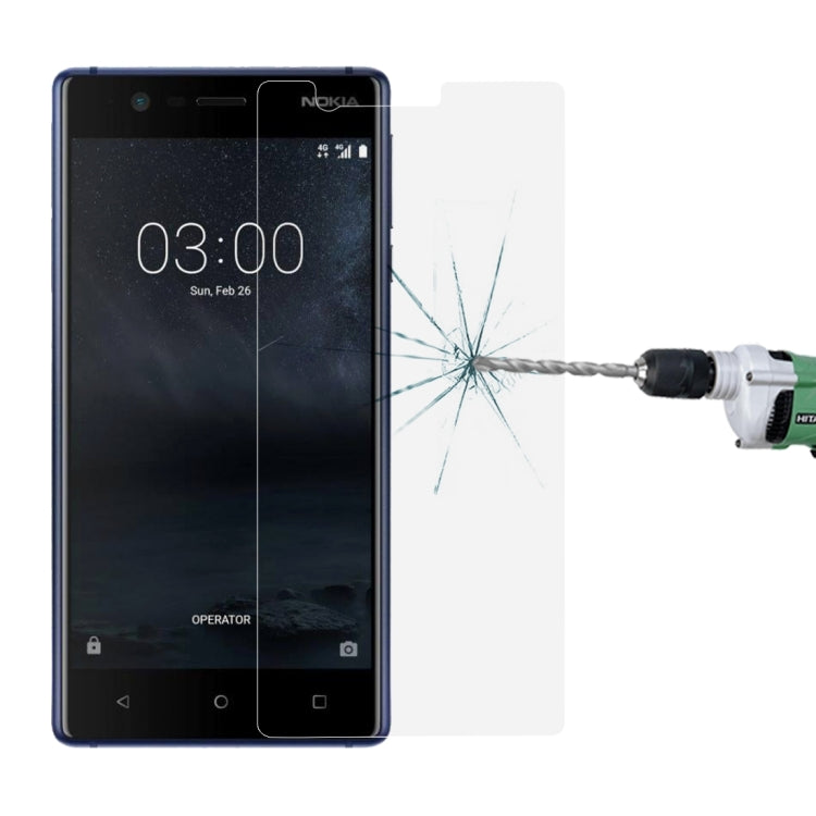 For Nokia 3 0.26mm 9H Surface Hardness Explosion-proof Non-full Screen Tempered Glass Screen Film, For Nokia 3 (1 PC)