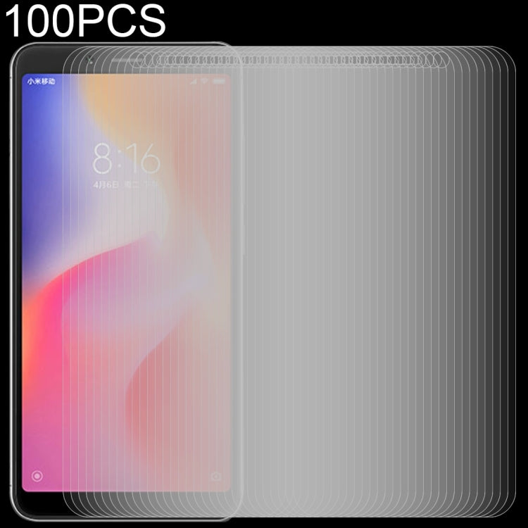 100 PCS 0.26mm 9H 2.5D Tempered Glass Film for Xiaomi Redmi 6, For Redmi 6