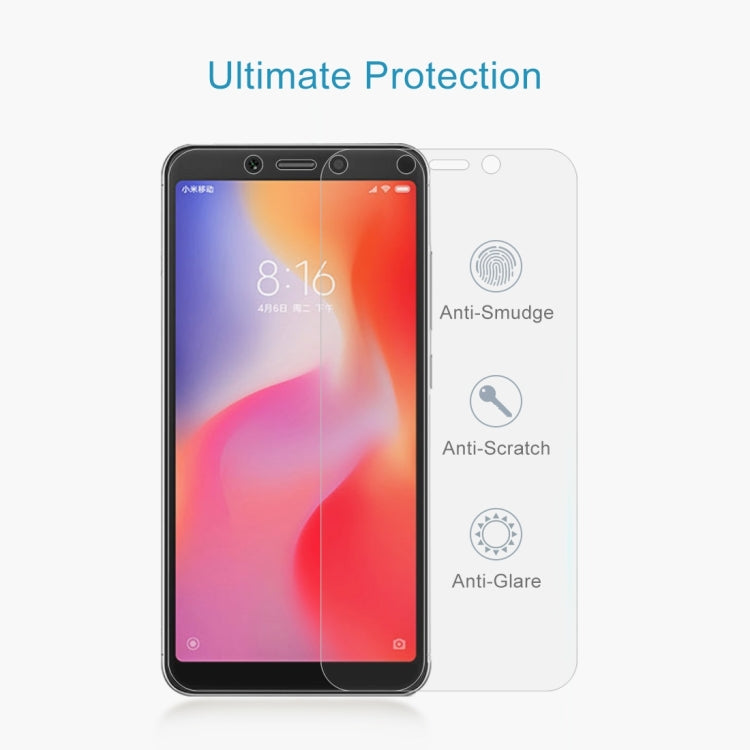 100 PCS 0.26mm 9H 2.5D Tempered Glass Film for Xiaomi Redmi 6, For Redmi 6