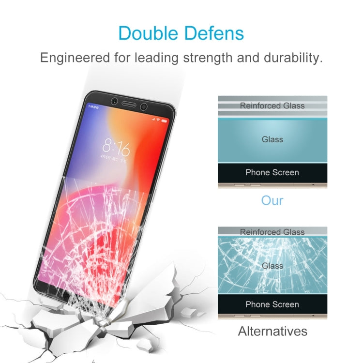 100 PCS 0.26mm 9H 2.5D Tempered Glass Film for Xiaomi Redmi 6, For Redmi 6