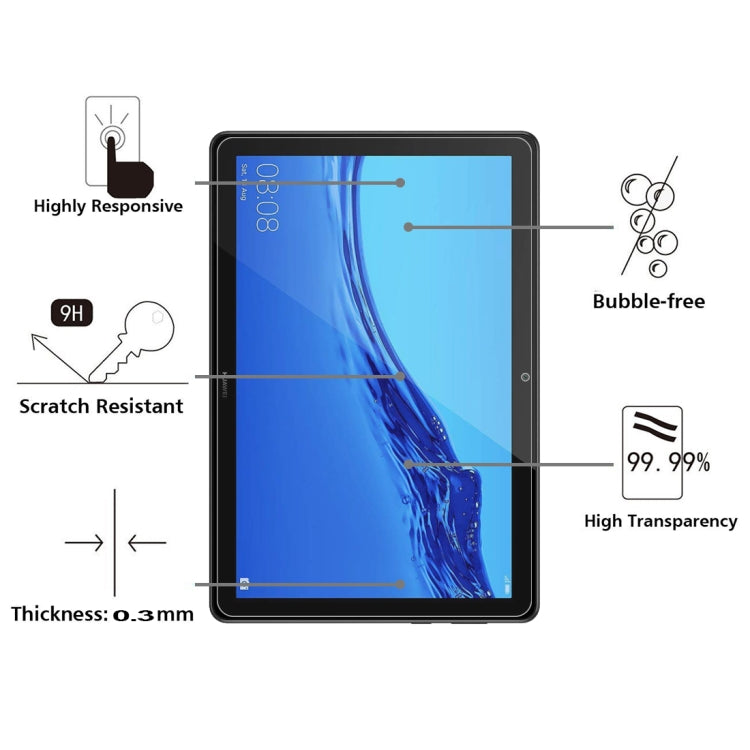 0.26mm 9H Surface Hardness Explosion-proof Tempered Glass Film for Huawei MediaPad T5 10.1, For MediaPad T5