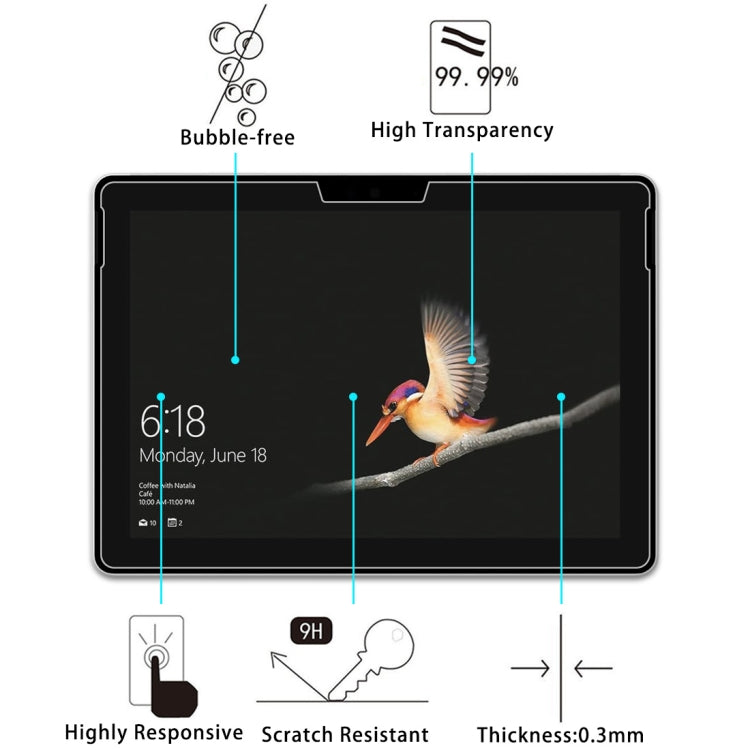 25 PCS For Microsoft Surface Go 2 9H 2.5D Explosion-proof Tempered Glass Film, For Microsoft Surface Go 2 (25 PCS)