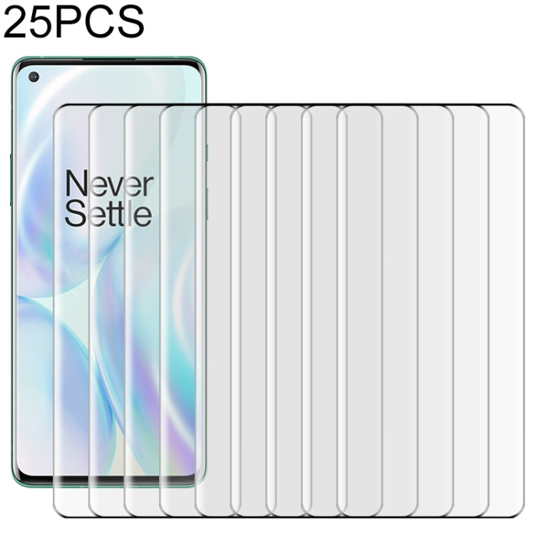 25 PCS For OnePlus 8 9H 9D Curved Edge Tempered Glass Film, For OnePlus 8