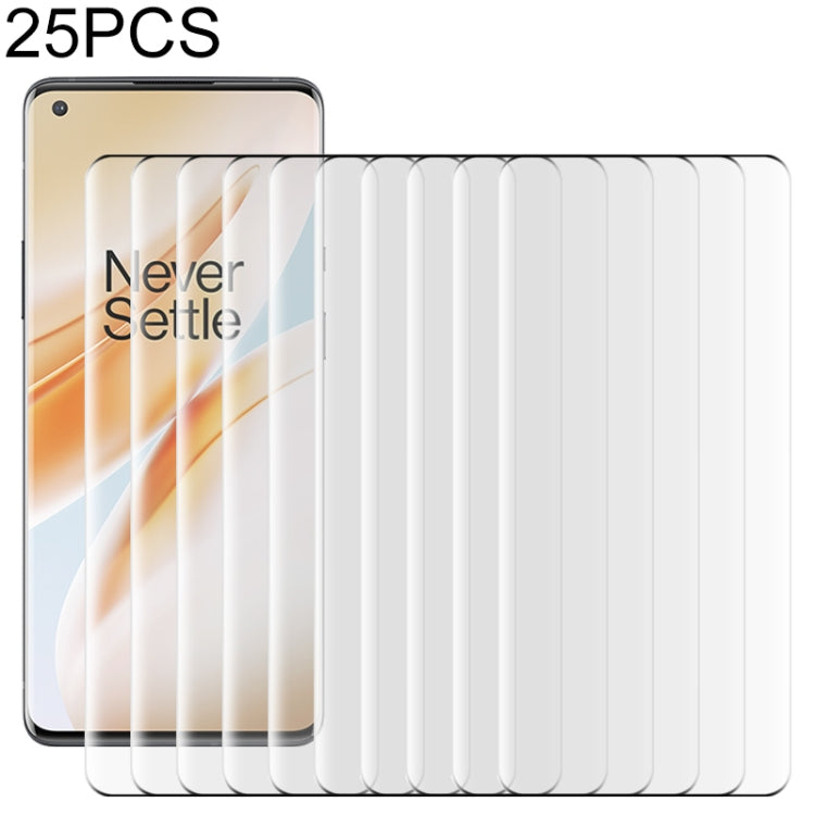 25 PCS For OnePlus 8 Pro 9H 9D Curved Edge Tempered Glass Film, For OnePlus 8 Pro