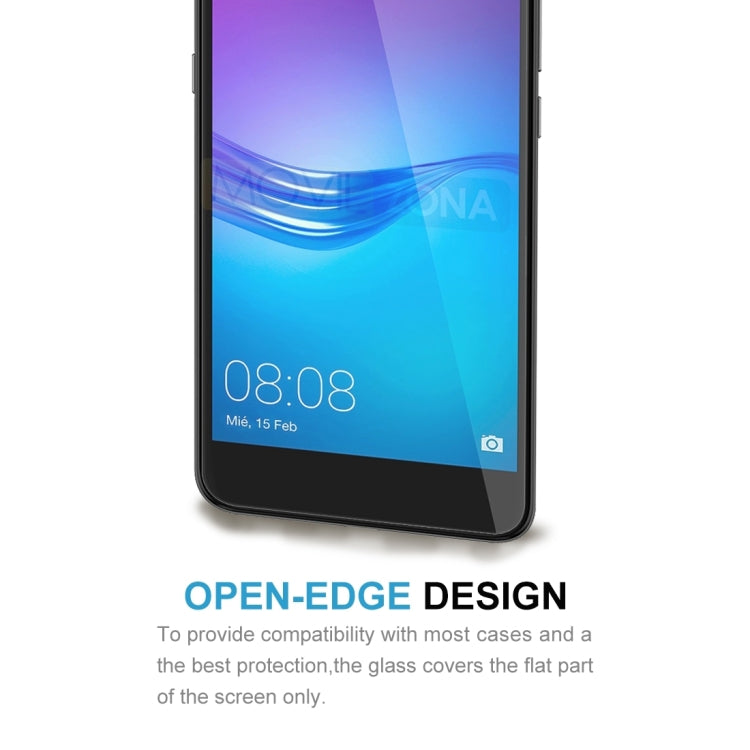 100 PCS for Huawei Y6 (2017) 0.26mm 9H Surface Hardness 2.5D Explosion-proof Tempered Glass Non-full Screen Film, For Y6 (2017)